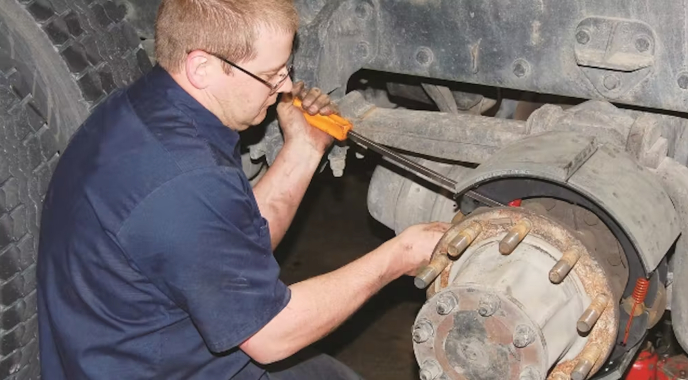 this image shows truck brake service in Austin, Texas